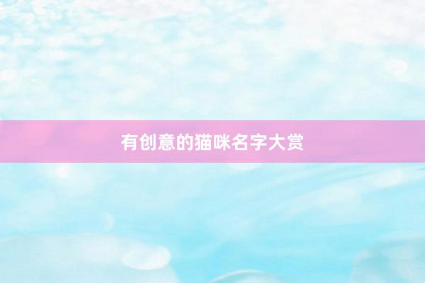 有创意的猫咪名字大赏